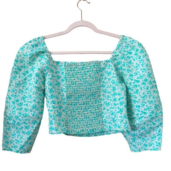 Levi Statement size M Blouse Mint Cream Top NWT - Picture 2 of 4